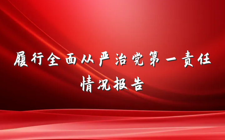 履行全面从严治党第一责任情况报告
