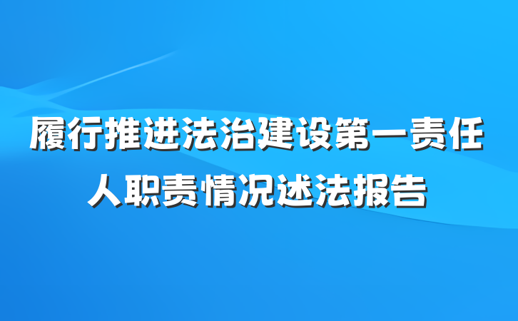 履行推进法治建设第一责任人职责情况述法报告