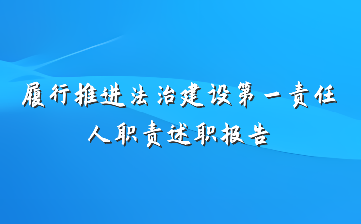 履行推进法治建设第一责任人职责述职报告