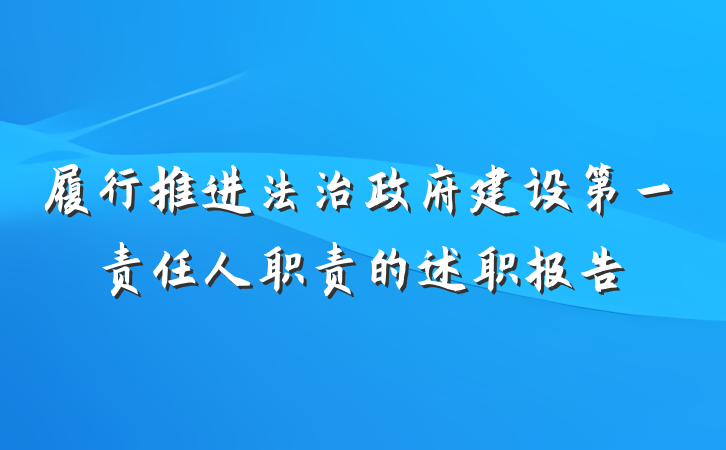 履行推进法治政府建设第一责任人职责的述职报告