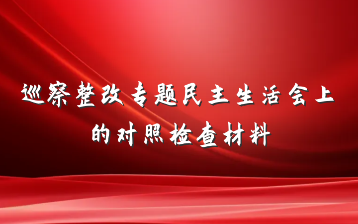 巡察整改专题民主生活会上的对照检查材料