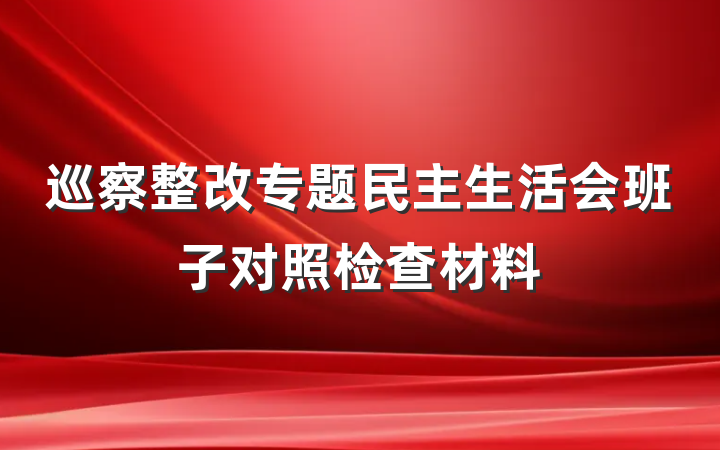 巡察整改专题民主生活会班子对照检查材料