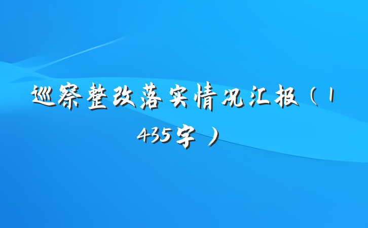 巡察整改落实情况汇报（1435字）
