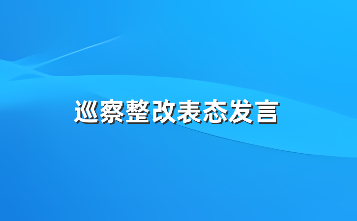 巡察整改表态发言