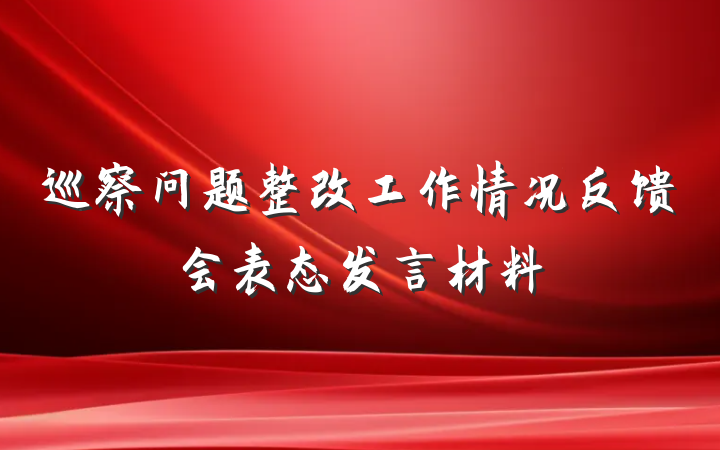 巡察问题整改工作情况反馈会表态发言材料