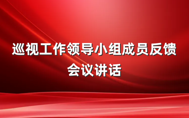 巡视工作领导小组成员反馈会议讲话