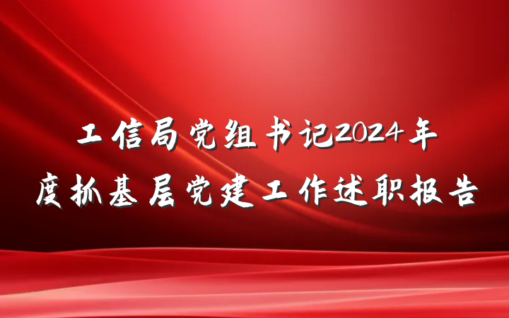 工信局党组书记2024年度抓基层党建工作述职报告