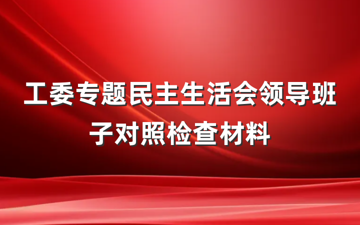 工委专题民主生活会领导班子对照检查材料