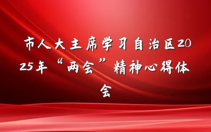 市人大主席学习自治区2025年“两会”精神心得体会