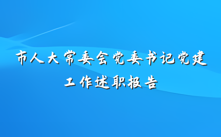 市人大常委会党委书记党建工作述职报告