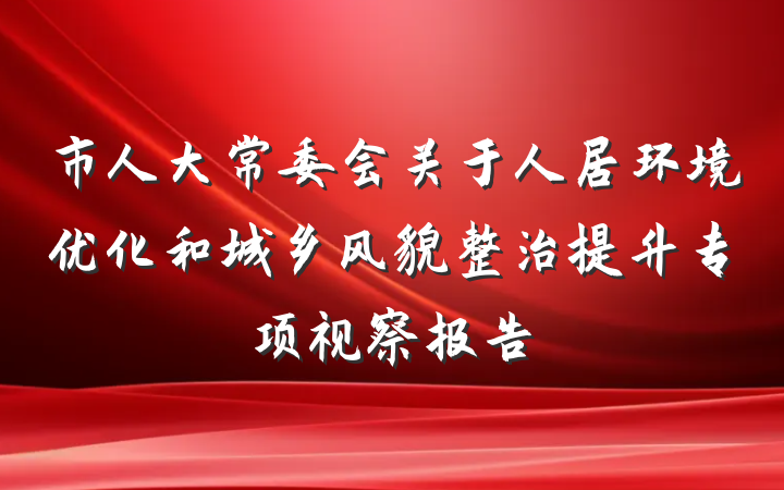 市人大常委会关于人居环境优化和城乡风貌整治提升专项视察报告