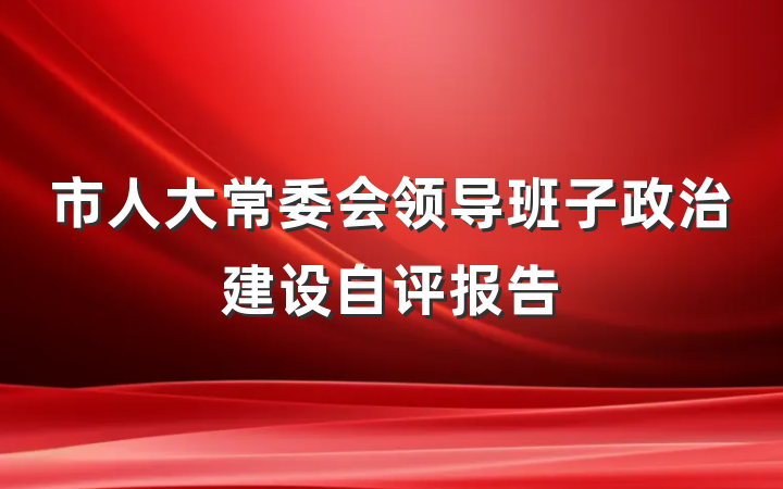 市人大常委会领导班子政治建设自评报告