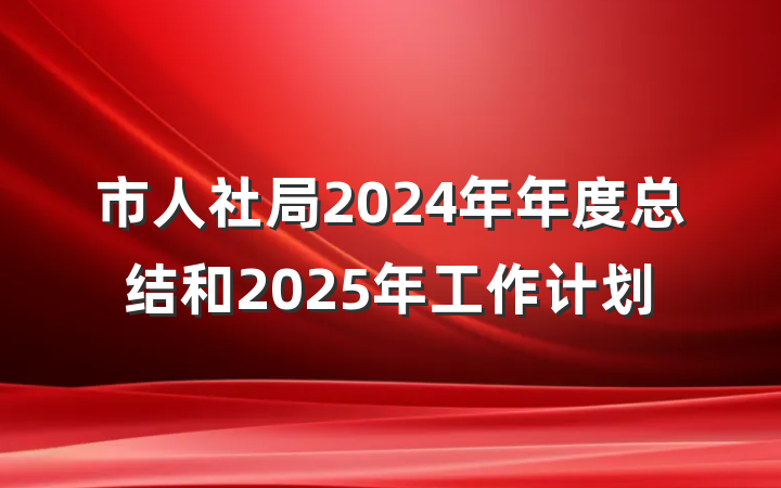 市人社局2024年年度总结和2025年工作计划