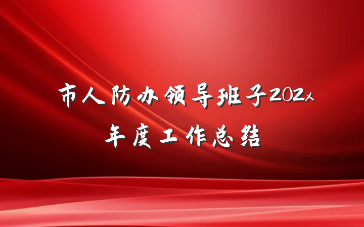 市人防办领导班子202x年度工作总结