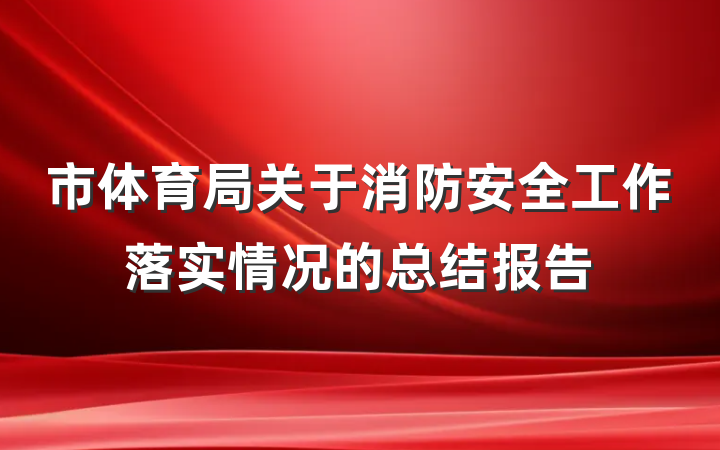 市体育局关于消防安全工作落实情况的总结报告