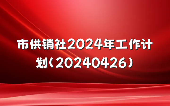 市供销社2024年工作计划（20240426）
