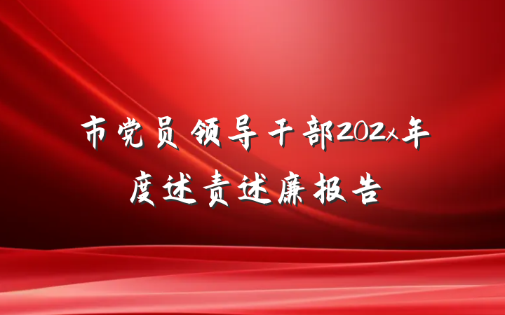 市党员领导干部202x年度述责述廉报告