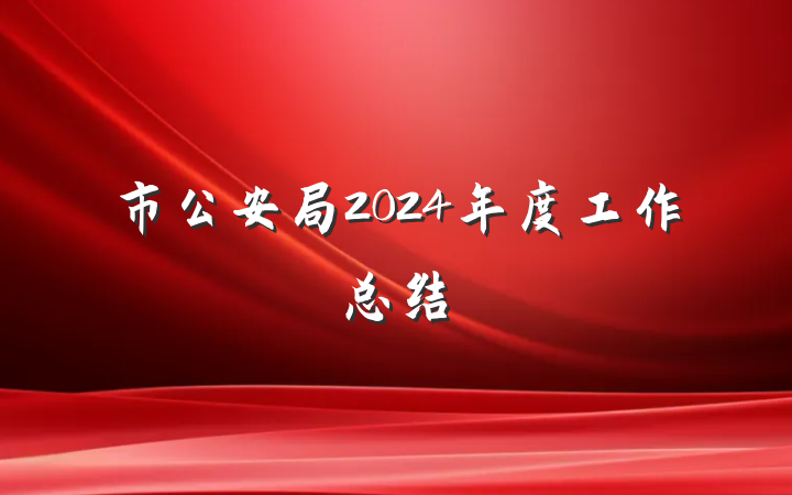市公安局2024年度工作总结