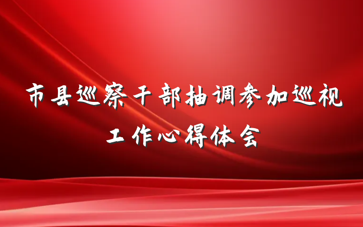 市县巡察干部抽调参加巡视工作心得体会