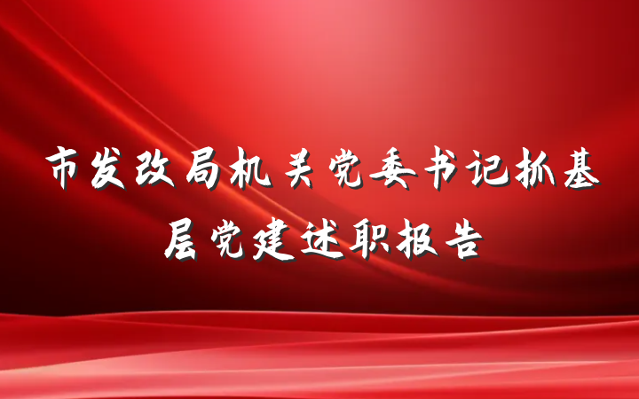 市发改局机关党委书记抓基层党建述职报告