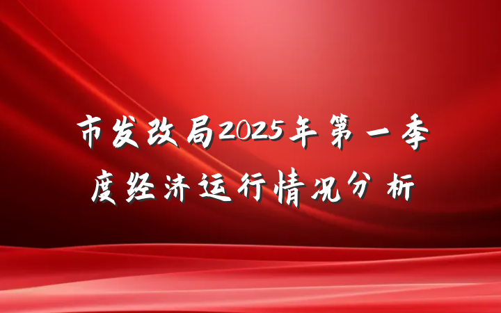 市发改局2025年第一季度经济运行情况分析