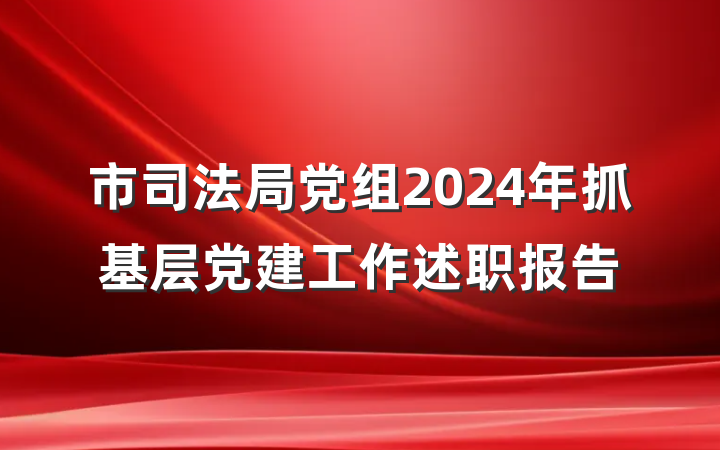 市司法局党组2024年抓基层党建工作述职报告