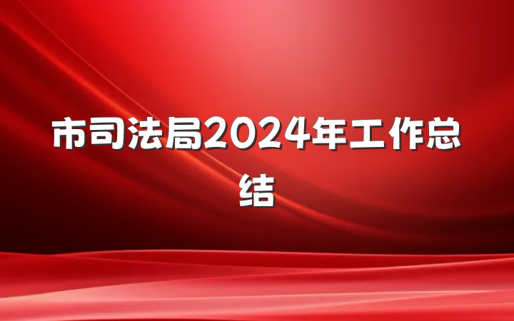 市司法局2024年工作总结