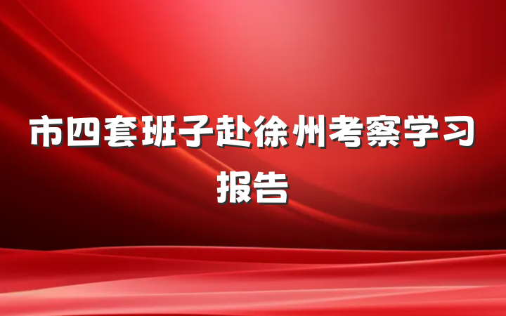 市四套班子赴徐州考察学习报告