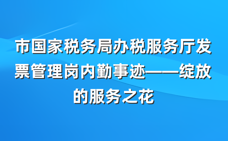 市国家税务局办税服务厅发票管理岗内勤事迹——绽放的服务之花