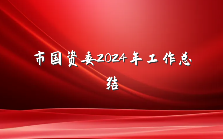 市国资委2024年工作总结