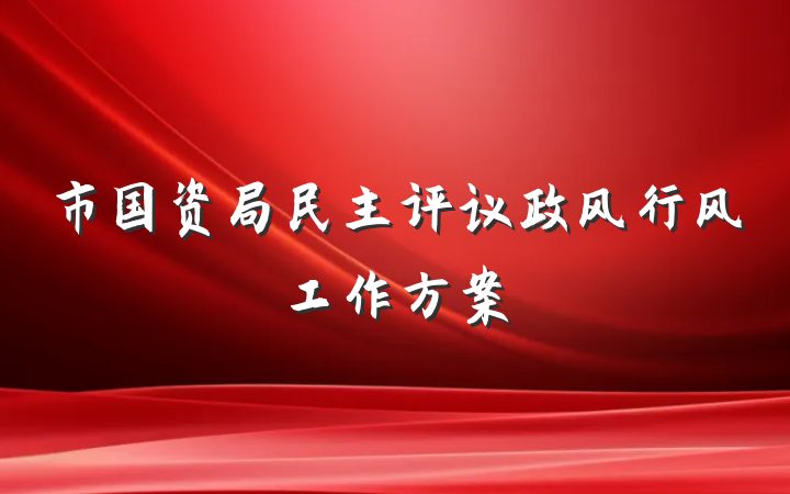 市国资局民主评议政风行风工作方案