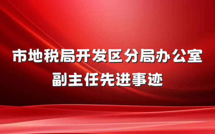 市地税局开发区分局办公室副主任先进事迹