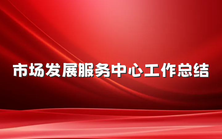 市场发展服务中心工作总结