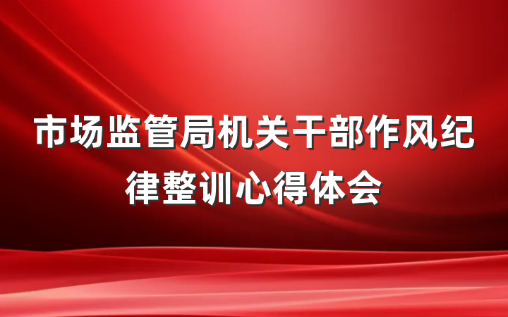 市场监管局机关干部作风纪律整训心得体会