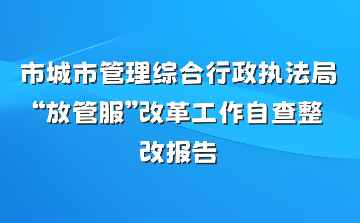 市城市管理综合行政执法局“放管服”改革工作自查整改报告