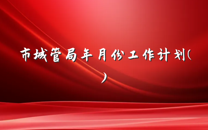 市城管局年月份工作计划()
