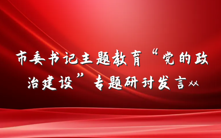 市委书记主题教育“党的政治建设”专题研讨发言xx