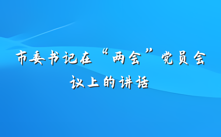 市委书记在“两会”党员会议上的讲话
