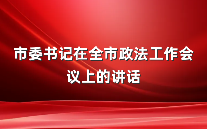 市委书记在全市政法工作会议上的讲话