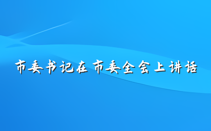 市委书记在市委全会上讲话