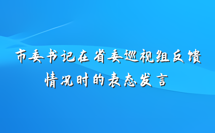 市委书记在省委巡视组反馈情况时的表态发言