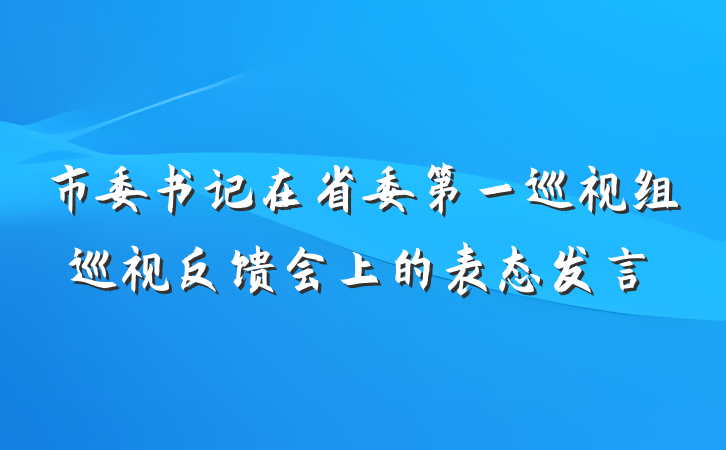 市委书记在省委第一巡视组巡视反馈会上的表态发言