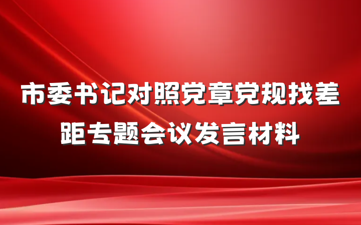 市委书记对照党章党规找差距专题会议发言材料