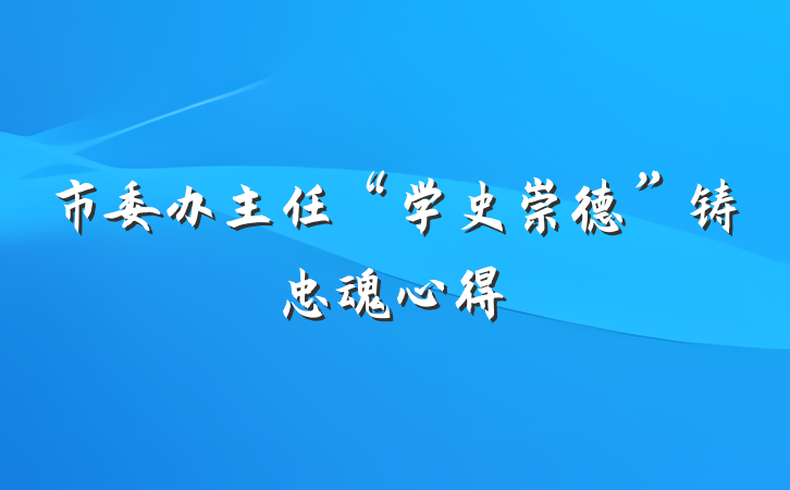 市委办主任“学史崇德”铸忠魂心得