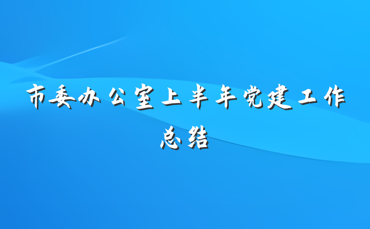 市委办公室上半年党建工作总结