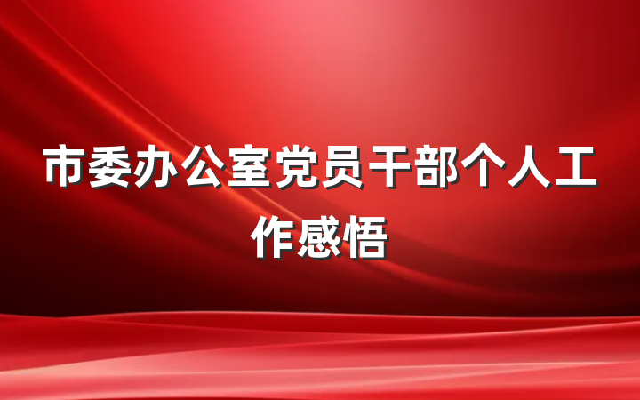 市委办公室党员干部个人工作感悟