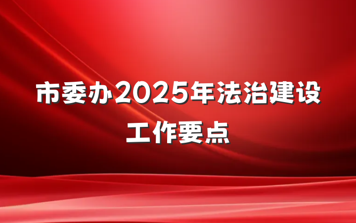 市委办2025年法治建设工作要点