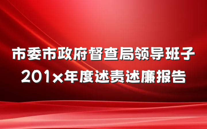 市委市政府督查局领导班子201x年度述责述廉报告