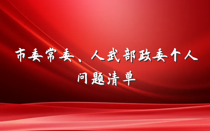 市委常委、人武部政委个人问题清单