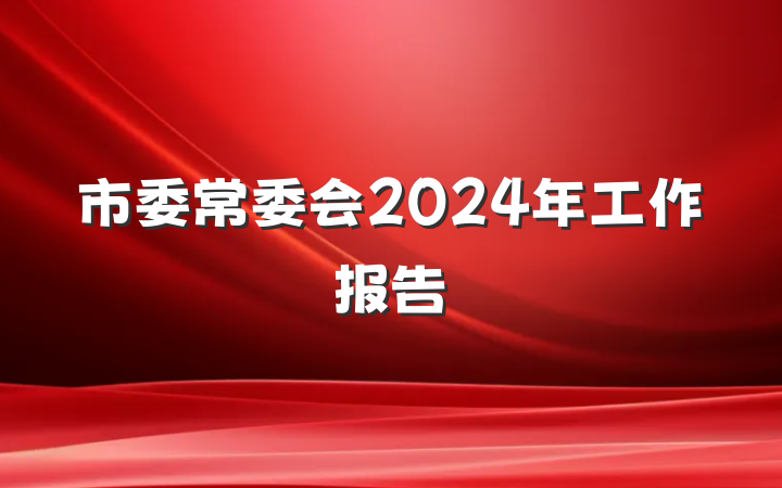 市委常委会2024年工作报告